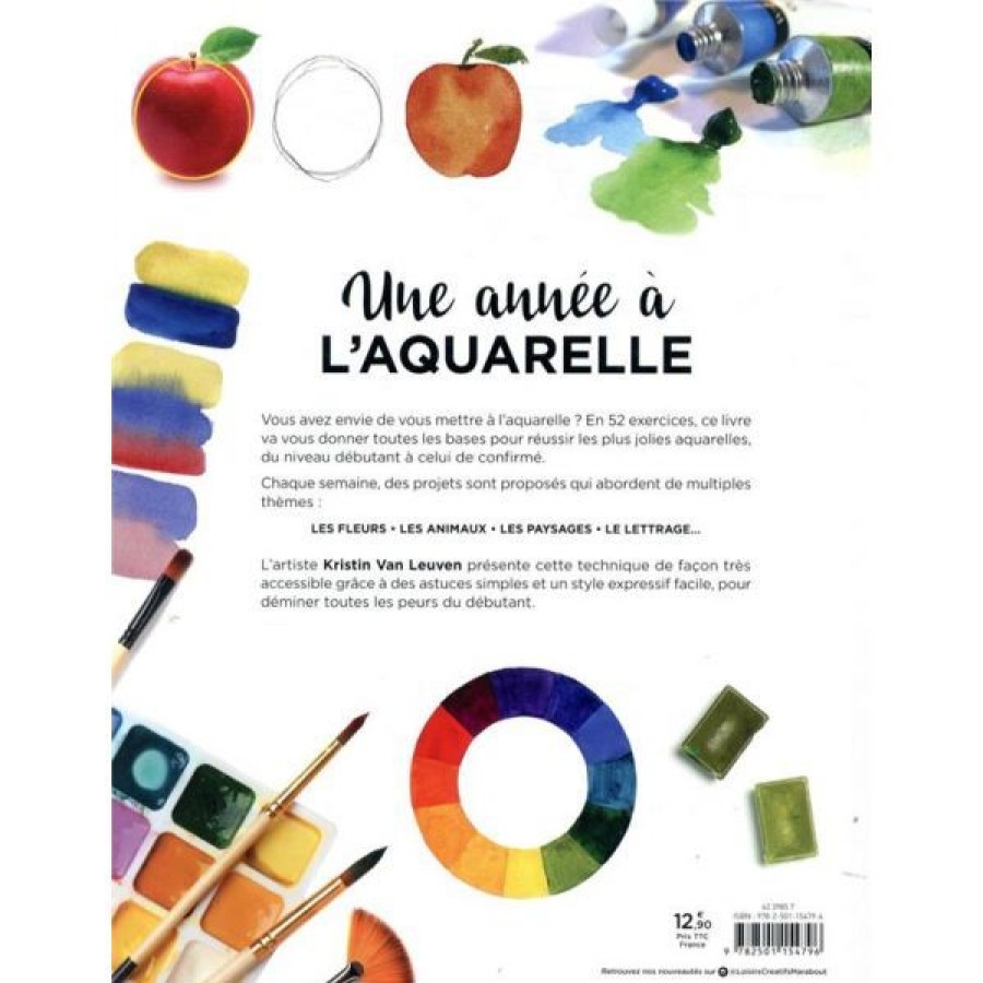 Peintures Creastore Livres Aquarelle | Une Annee A L'Aquarelle - 52 Exercices - Livre