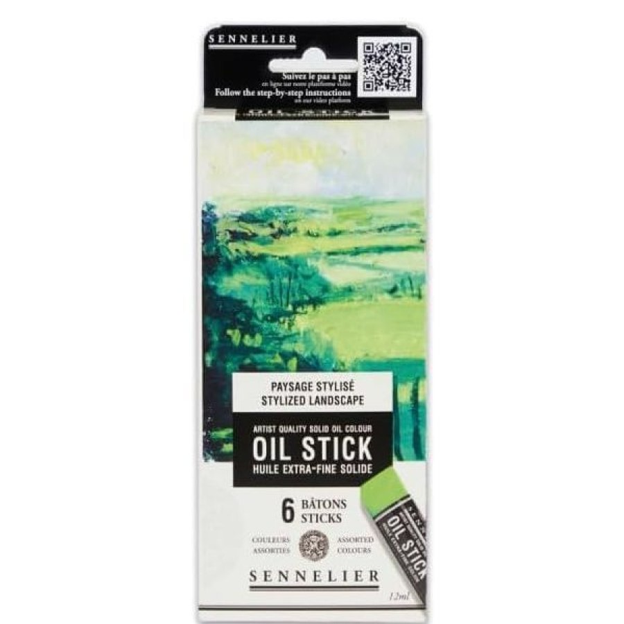 Peintures Creastore Peinture A L'Huile Extra&Fine | Etui 6 Mini Oil Stick - Paysage Stylise - Sennelier