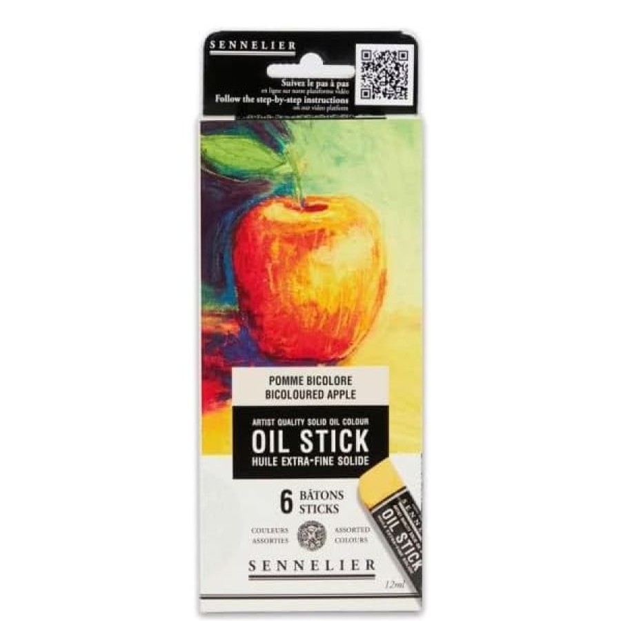 Peintures Creastore Peinture A L'Huile Extra&Fine | Etui 6 Mini Oil Stick - Pomme Bicolore - Sennelier