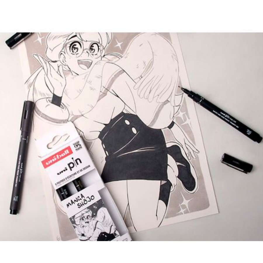 Dessin & Arts Graphiques Creastore Feutres | Set De 5 Feutres Uni Pin - Manga Shojo