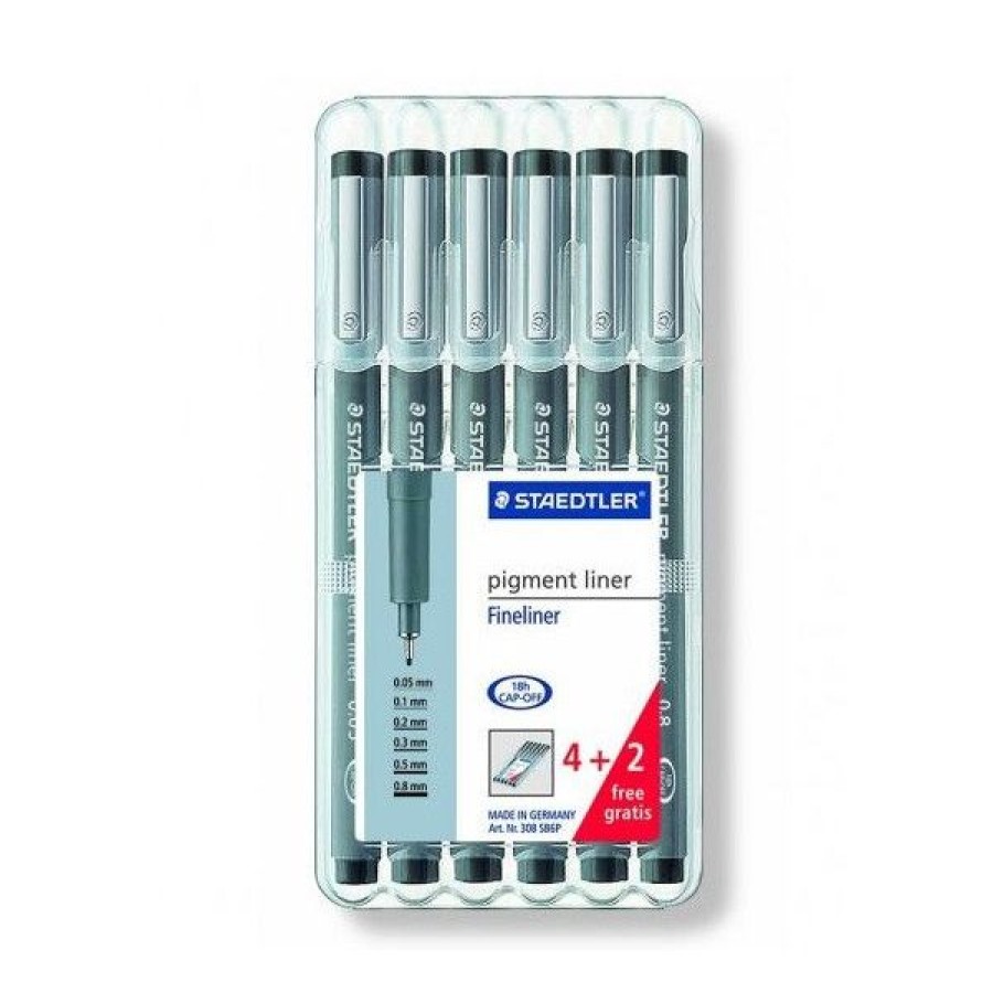 Dessin & Arts Graphiques Creastore Feutres | Set De 6 Pigments Liner, Dont 2 Gratuits!