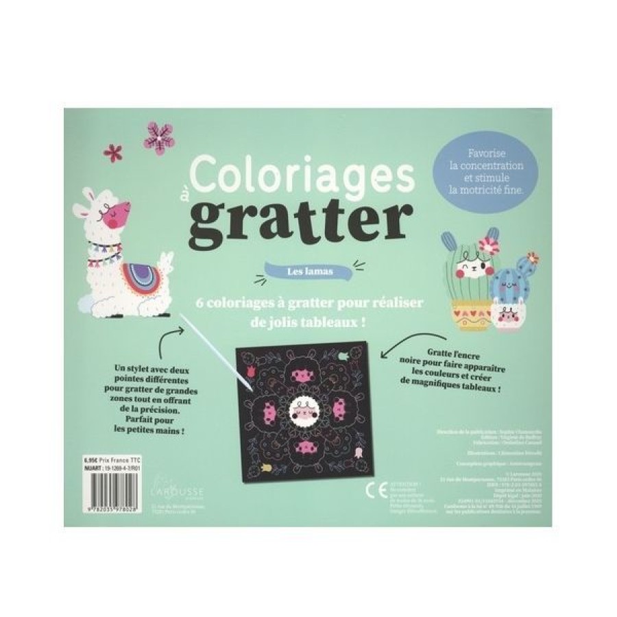 Loisirs Creatifs Creastore Livres Pour Enfant | Coloriages A Gratter - Les Lamas - Livre