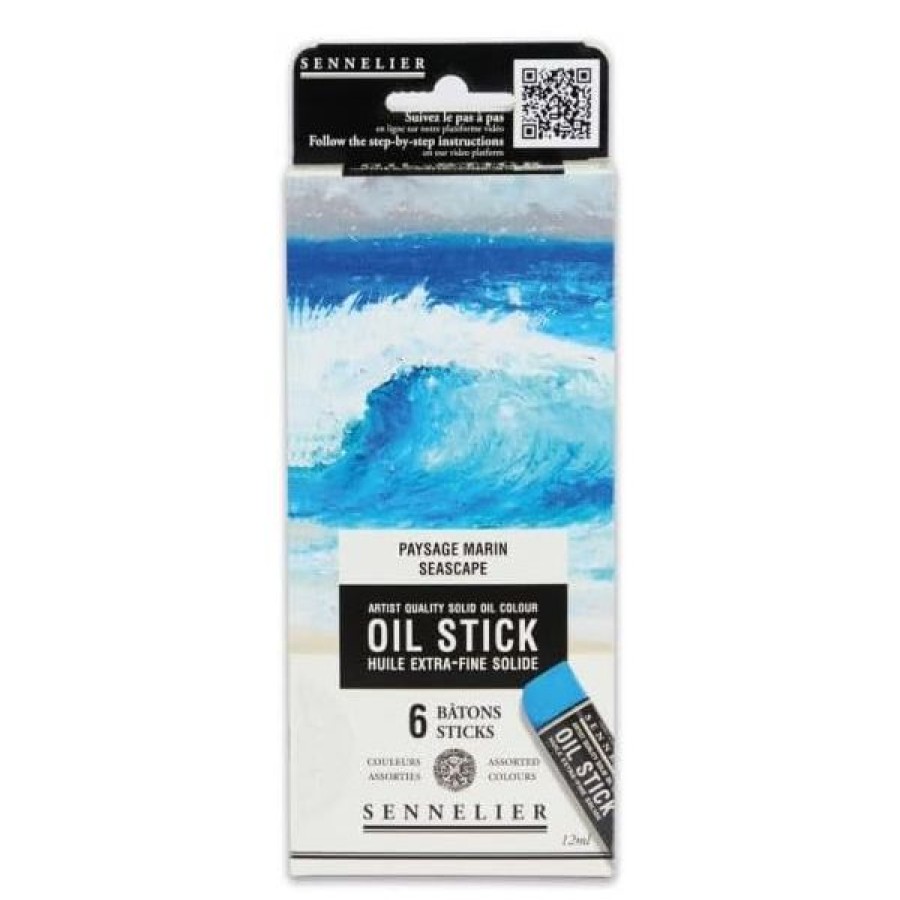 Peintures Creastore Peinture A L'Huile Extra&Fine | Etui 6 Mini Oil Stick - Paysage Marin - Sennelier