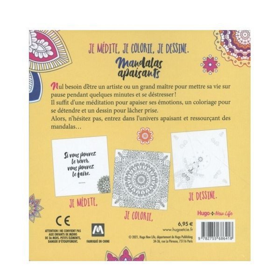 Loisirs Creatifs Creastore Livres Coloriage & Mandala | Livre Je Medite, Je Coloris, Je Dessine - Mandalas Apaisants