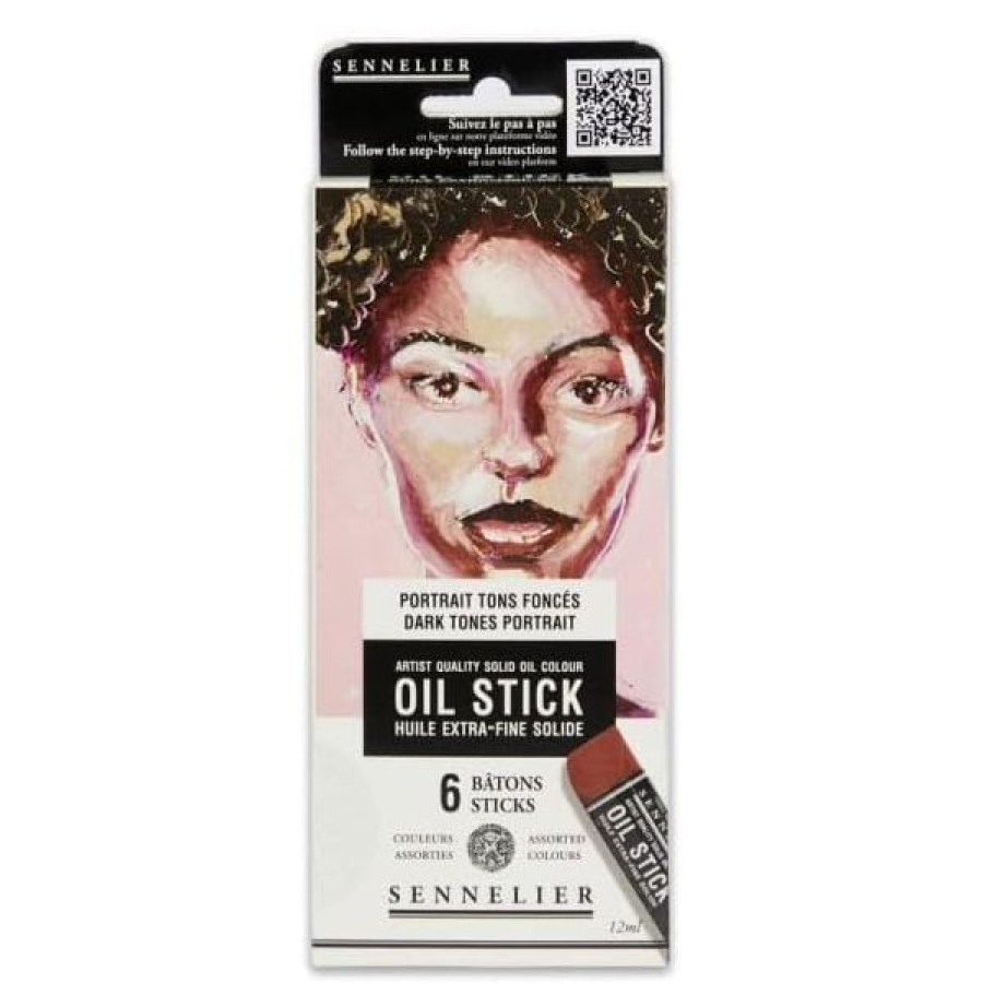 Peintures Creastore Peinture A L'Huile Extra&Fine | Etui 6 Mini Oil Stick - Portrait Tons Fonces - Sennelier