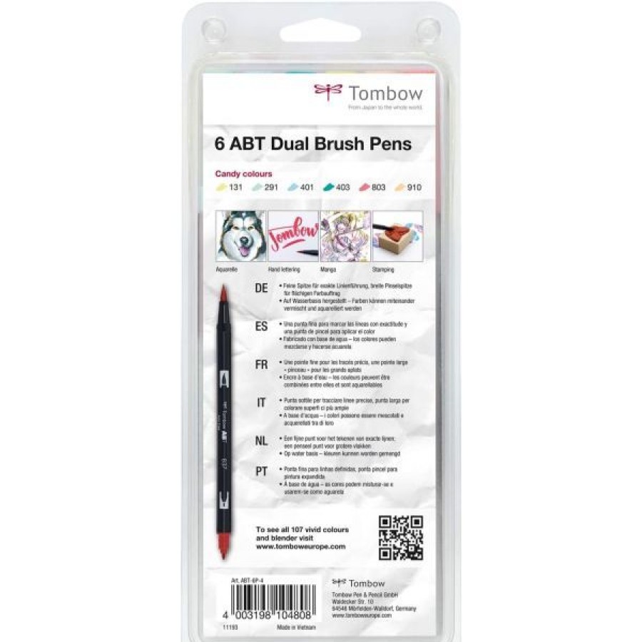 Dessin & Arts Graphiques Creastore Feutres | Set De 6 Feutres Double Pointe Abt - Candy - Tombow