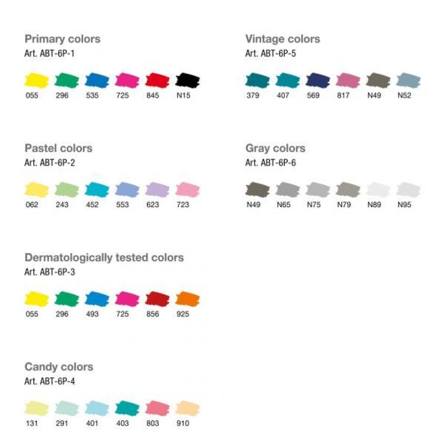 Dessin & Arts Graphiques Creastore Feutres | Set De 6 Feutres Double Pointe Abt - Pastel - Tombow
