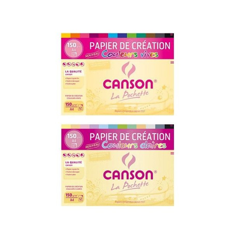 Papiers Creastore Papiers De Couleurs | Papier De Creation Couleurs- Grain Fin 150Gr - Canson